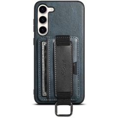 Кожаный чехол Wallet case and straps для Samsung Galaxy S24+ Синий / Blue