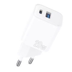СЗУ Proove Silicone Power Plus 20W (Type-C+USB) White