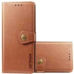 Кожаный чехол книжка GETMAN Gallant (PU) для Xiaomi Redmi 12 Коричневый