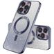 TPU чехол Delight case with MagSafe с защитными линзами на камеру для Apple iPhone 15 Plus (6.7") Серый / Lavender Gray
