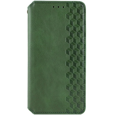 Кожаный чехол книжка GETMAN Cubic (PU) для Xiaomi Poco F5 Зеленый