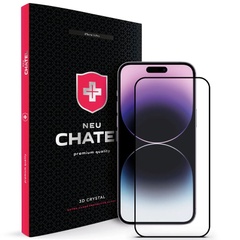 Защитное 3D стекло NEU Chatel Crystal для Apple iPhone 14 Pro Max / 15 Plus (6.7") Черный