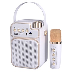 Bluetooth колонка JEQANG JB-718 Mini BT+KTV із мікрофоном, white