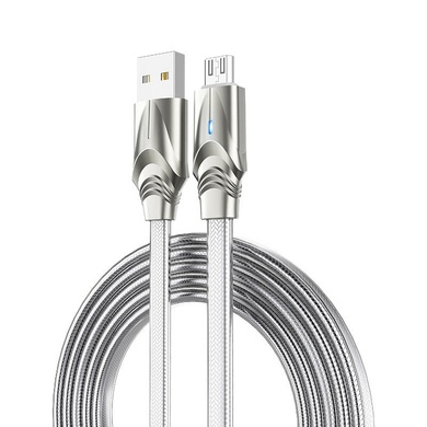 Дата кабель Borofone BU12 Synergy USB to MicroUSB (1.2m), Серебряный