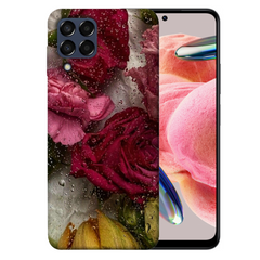 TPU чехол Цветы для Samsung Galaxy M33 5G, Пионы под стеклом