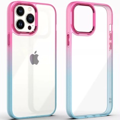 Чехол TPU+PC Fresh sip series для Apple iPhone 12 Pro / 12 (6.1") Бирюзовый / Розовый