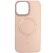 Кожаный чехол Bonbon Leather Metal Style with MagSafe для Apple iPhone 15 Plus (6.7") Розовый / Light pink