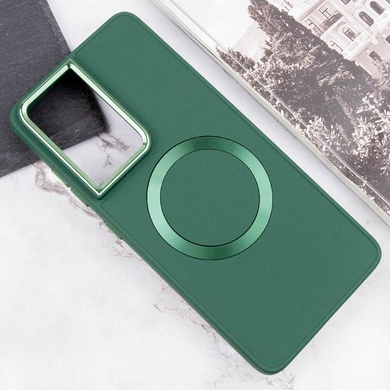 TPU чехол Bonbon Metal Style with MagSafe для Samsung Galaxy S24 Ultra Зеленый / Army Green