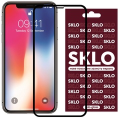 Захисне скло SKLO 3D (full glue) для Apple iPhone 11 Pro / X / XS (5.8 "), Чорний
