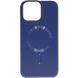 Кожаный чехол Bonbon Leather Metal Style with MagSafe для Apple iPhone 15 Plus (6.7") Синий / Navy blue