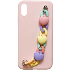 Чехол Chained Heart c подвесной цепочкой для Apple iPhone XR (6.1") Pink Sand