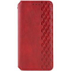 Кожаный чехол книжка GETMAN Cubic (PU) для Xiaomi Redmi Note 13 Pro+ Красный