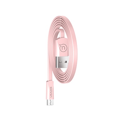 Дата кабель USAMS US-SJ201 USB to MicroUSB 2A (1.2m), Розовый
