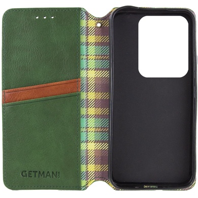 Шкіряний чохол книжка GETMAN Cubic (PU) для Xiaomi Redmi Note 13 5G, Зеленый
