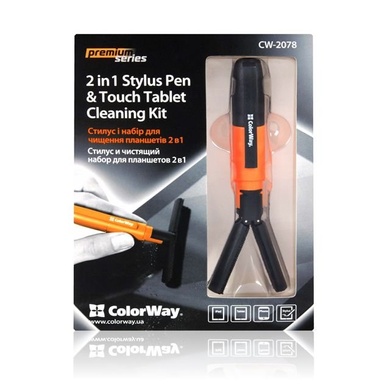 Чистящий Premium набор Color-Way и стилус 2 в 1 CW-2078, Color Mix