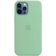 Чохол Silicone case (AAA) full with Magsafe and Animation для Apple iPhone 12 Pro Max (6.7"), Зеленый / Pistachio