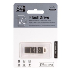 Флеш-драйв T&G 008 Metal series USB 3.0 - Lightning 64GB, Серебряный