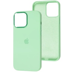 Чехол Silicone Case Metal Buttons (AA) для Apple iPhone 12 Pro Max (6.7") Зеленый / Pistachio