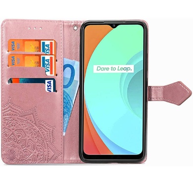 Кожаный чехол (книжка) Art Case с визитницей для Realme C11 Розовый