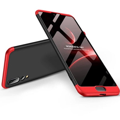 Пластиковая накладка GKK LikGus 360 градусов для Huawei P20 Pro, Черный / Красный
