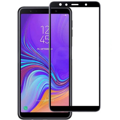Захисне кольорове скло Mocoson 5D (full glue) для Samsung A750 Galaxy A7 (2018), Чорний