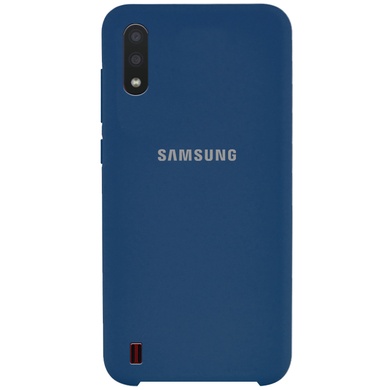 Чехол Silicone Cover (AA) для Samsung Galaxy A01 Синий / Navy Blue