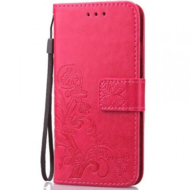 Кожаный чехол (книжка) Four-leaf Clover с визитницей для Vivo Nex Dual Display, Розовый