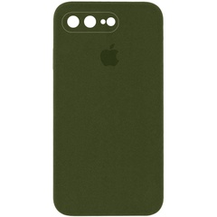 Чехол Silicone Case Square Full Camera Protective (AA) для Apple iPhone 7 plus / 8 plus (5.5") Зеленый / Dark Olive
