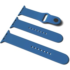 Силиконовый ремешок для Apple Watch Sport Band 42 / 44 (S/M & M/L) 3pcs Синий / Blue Cobalt