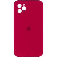 Чохол Silicone Case Square Full Camera Protective (AA) для Apple iPhone 11 Pro Max (6.5 "), Красный / Rose Red