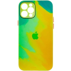 Чехол TPU+Glass Impasto abstract для Apple iPhone 12 Pro (6.1") Yellow green