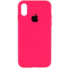 Чохол Silicone Case Full Protective (AA) для Apple iPhone X (5.8 ") / XS (5.8"), Розовый / Barbie pink