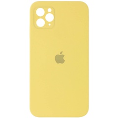Чехол Silicone Case Square Full Camera Protective (AA) для Apple iPhone 11 Pro Max (6.5") Желтый / Canary Yellow