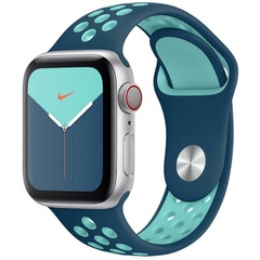 Силиконовый ремешок Sport+ для Apple watch 38mm / 40mm Cosmos blue / Marine Green