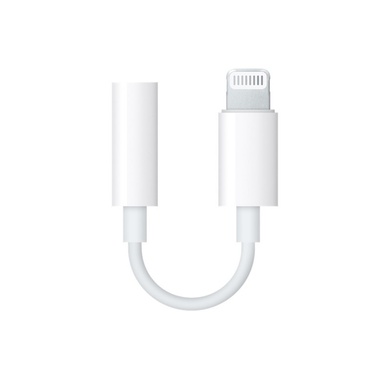 Адаптер для Apple Lightning to 3.5mm Headphone Jack (ААА) (box, no logo), Белый