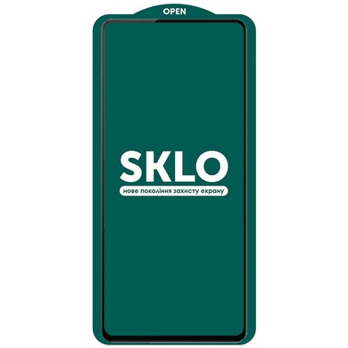 Захисне скло SKLO 5D (тех.пак) для Samsung Galaxy S22, Черный / Белая подложка