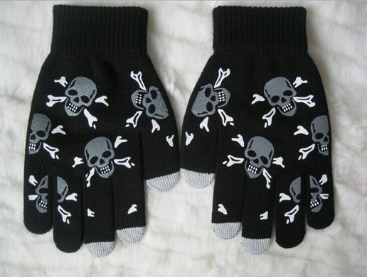 Емкостные перчатки Skeleton Skull