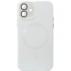 Чехол TPU+Glass Sapphire Midnight with MagSafe для Apple iPhone 12 (6.1") Белый / White
