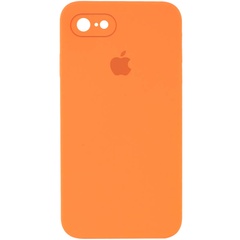 Чехол Silicone Case Square Full Camera Protective (AA) для Apple iPhone 7 / 8 / SE (2020) (4.7") Оранжевый / Papaya