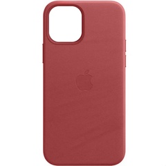 Кожаный чехол Leather Case (AA Plus) with MagSafe для Apple iPhone 12 Pro Max (6.7") Crimson