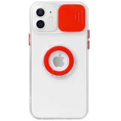 Чехол Camshield ColorRing TPU со шторкой для камеры для Apple iPhone 12 (6.1") Красный