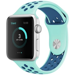 Силиконовый ремешок Sport+ для Apple watch 38mm / 40mm marine green/ blue