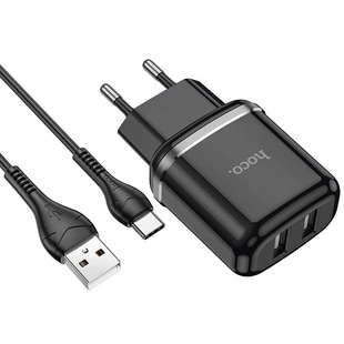 СЗУ Hoco N4 (2USB/2.4A) + Type-C Белый