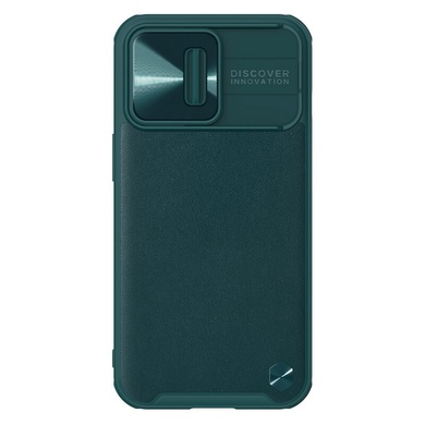 Кожаная накладка Nillkin Camshield Leather (шторка на камеру) для Apple iPhone 13 Pro Max (6.7") Зеленый / Green