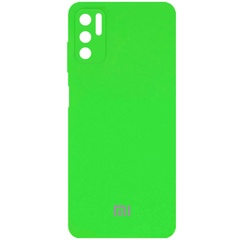 Чохол Silicone Cover Full Camera (AA) для Xiaomi Redmi Note 10 5G / Poco M3 Pro, Салатовый / Neon Green
