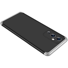 Пластиковая накладка GKK LikGus 360 градусов (opp) для OnePlus 9 Черный / Серебряный