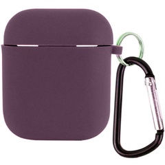 Силіконовий футляр з мікрофіброю для навушників Airpods 1/2, Фиолетовый / Elderberry