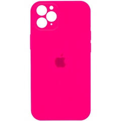 Чехол Silicone Case Square Full Camera Protective (AA) для Apple iPhone 11 Pro Max (6.5") Розовый / Barbie pink