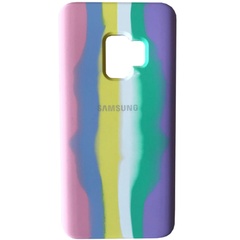 Чехол Silicone Cover Full Rainbow для Samsung Galaxy S9 Розовый / Сиреневый