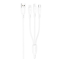 Дата кабель Borofone BX71 USB to 3in1 (1m), Белый